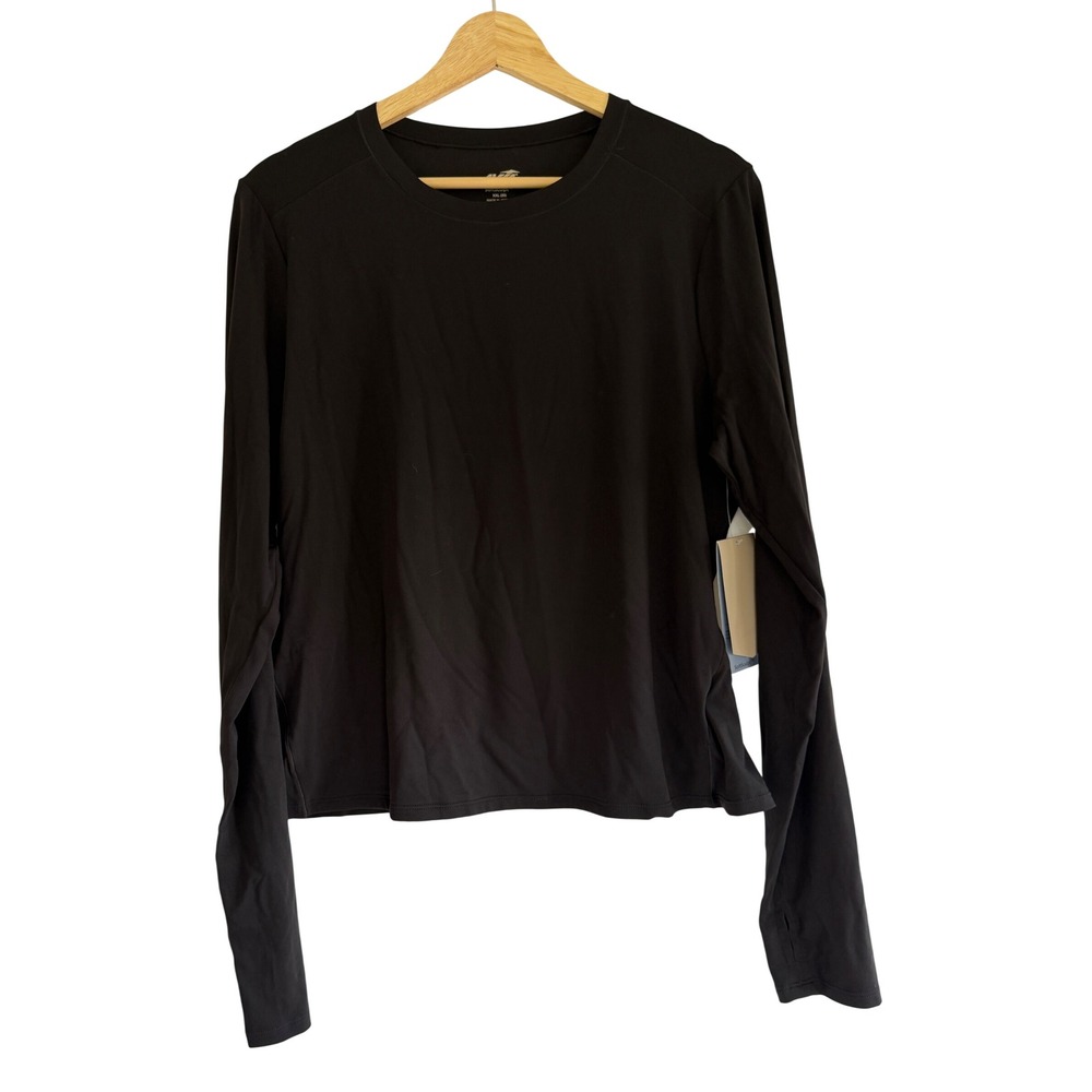 Avia SoftSculpt Womens XXL Black Long Sleeve Activewear Top AV17HQ025761L NEW